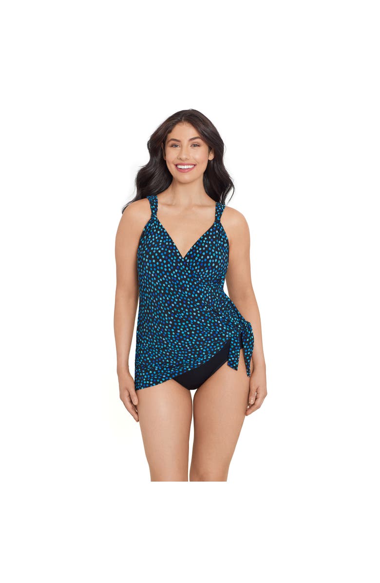 Trimshaper Diana Surplice Side-Tie Coverage Swimdress, Main, color, Funfetti
