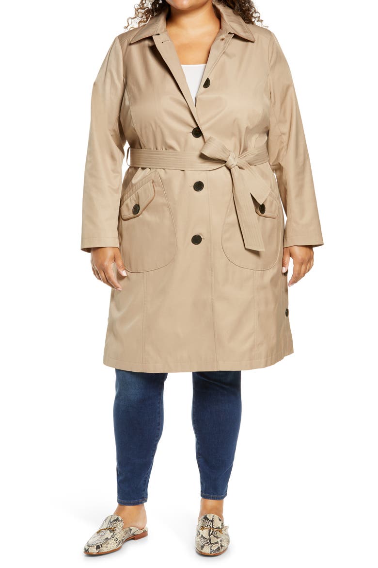 Water Repellent Trench Coat, Main, color, SAND