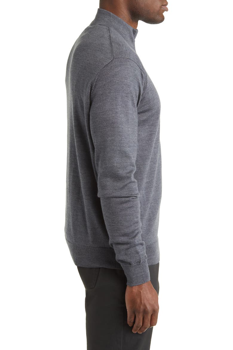 Crown Soft Quarter Zip Merino Wool Blend Pullover, Alternate, color, CHARCOAL