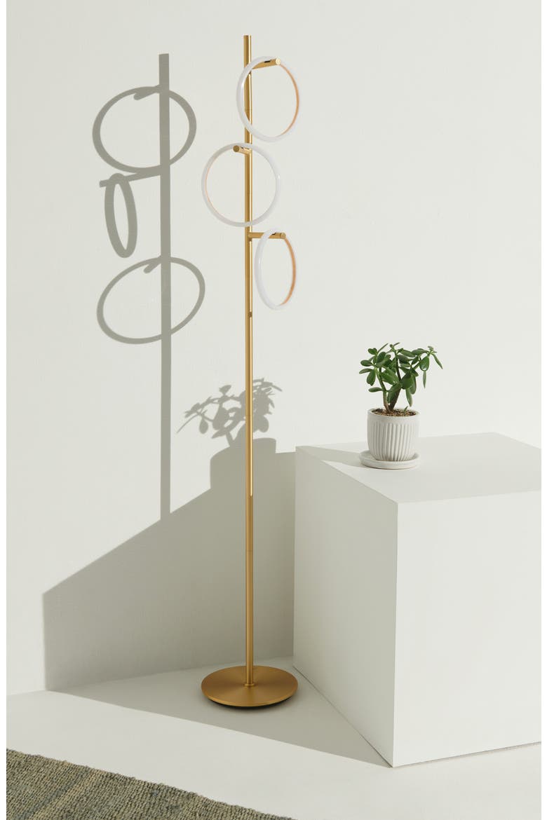 Saturn LED Floor Lamp, Alternate, color, BRASS