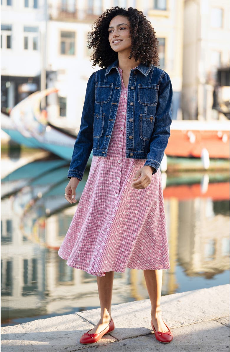 Yumi Stretch Denim Pocket Detail Jacket, Alternate, color, Blue