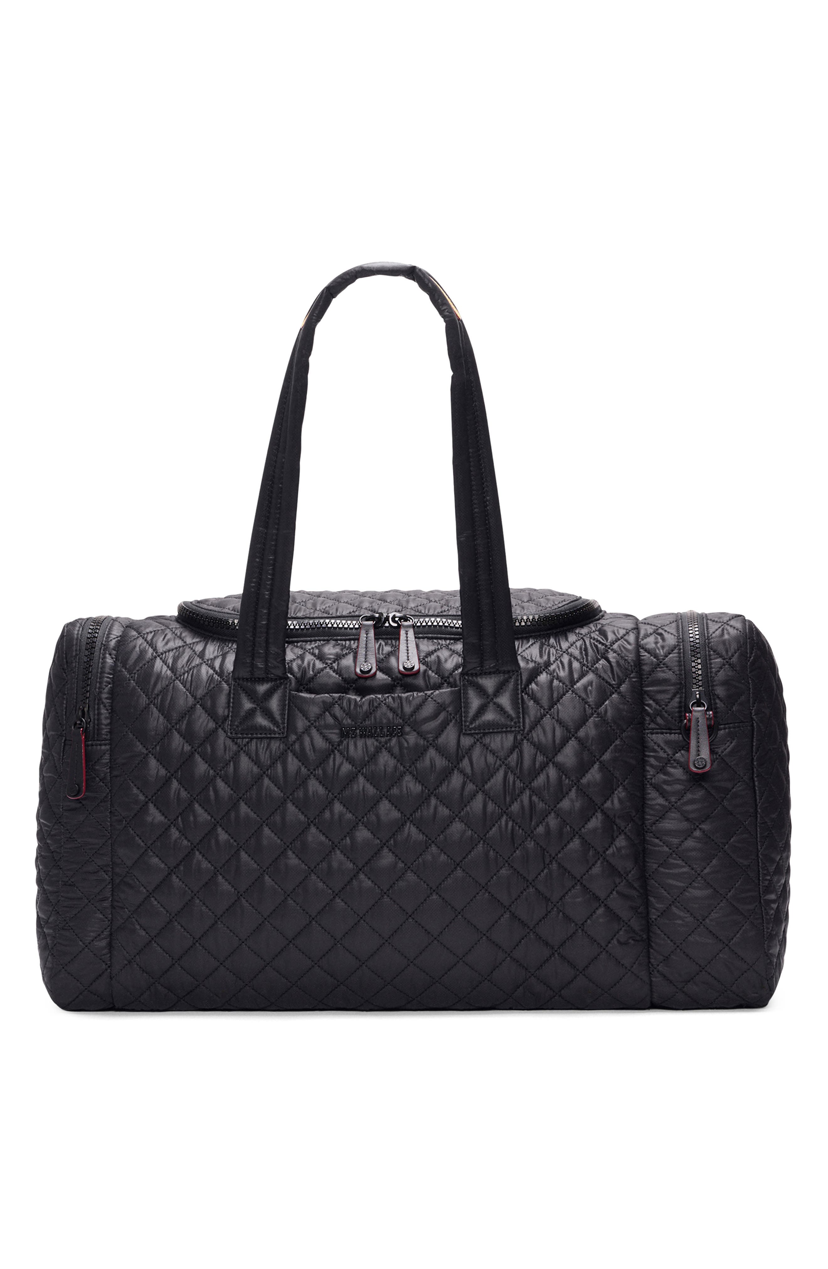 MZ Wallace Metro Team Quilted Nylon Duffle Bag, Main, color, Black