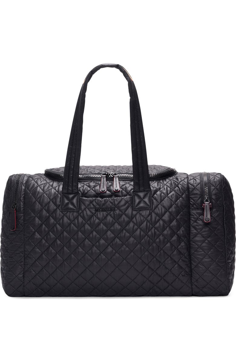 MZ Wallace Metro Team Quilted Nylon Duffle Bag, Main, color, Black