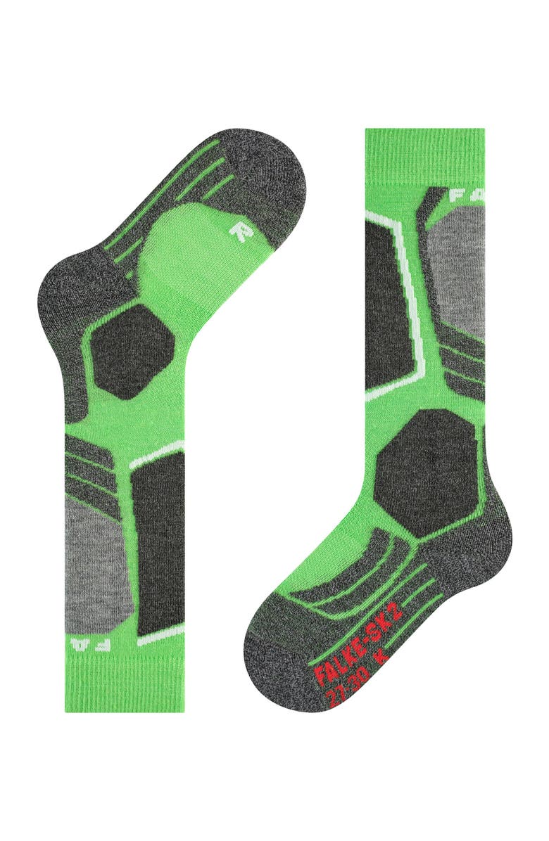 Falke SK2 Intermediate Ski Socks, Alternate, color, Vivid Green