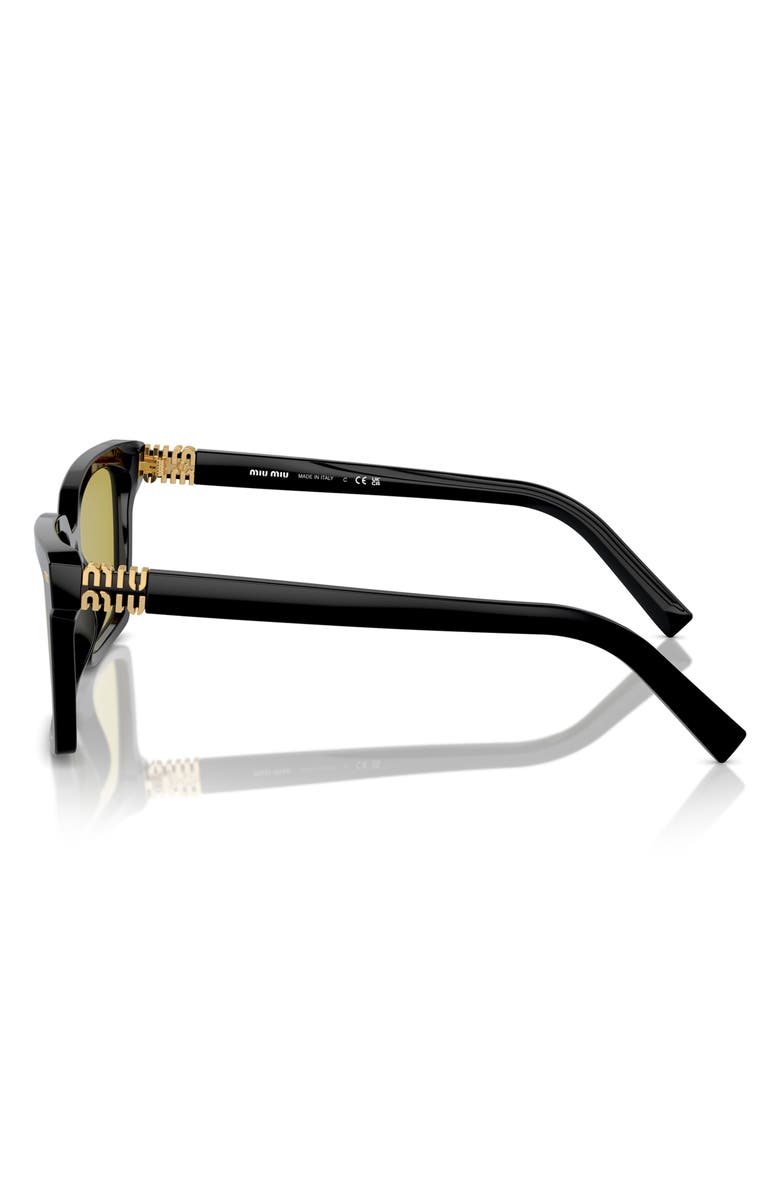 Miu Miu 55mm Rectangular Sunglasses, Alternate, color, Black