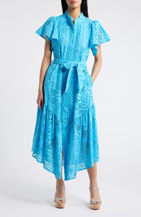 Isabella Cotton Eyelet Maxi Shirtdress