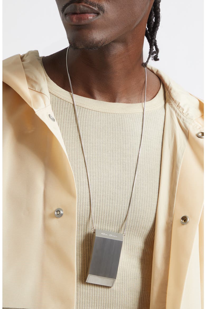 Men's Portable Ashtray Pendant Necklace, Alternate, color, PALLADIUM
