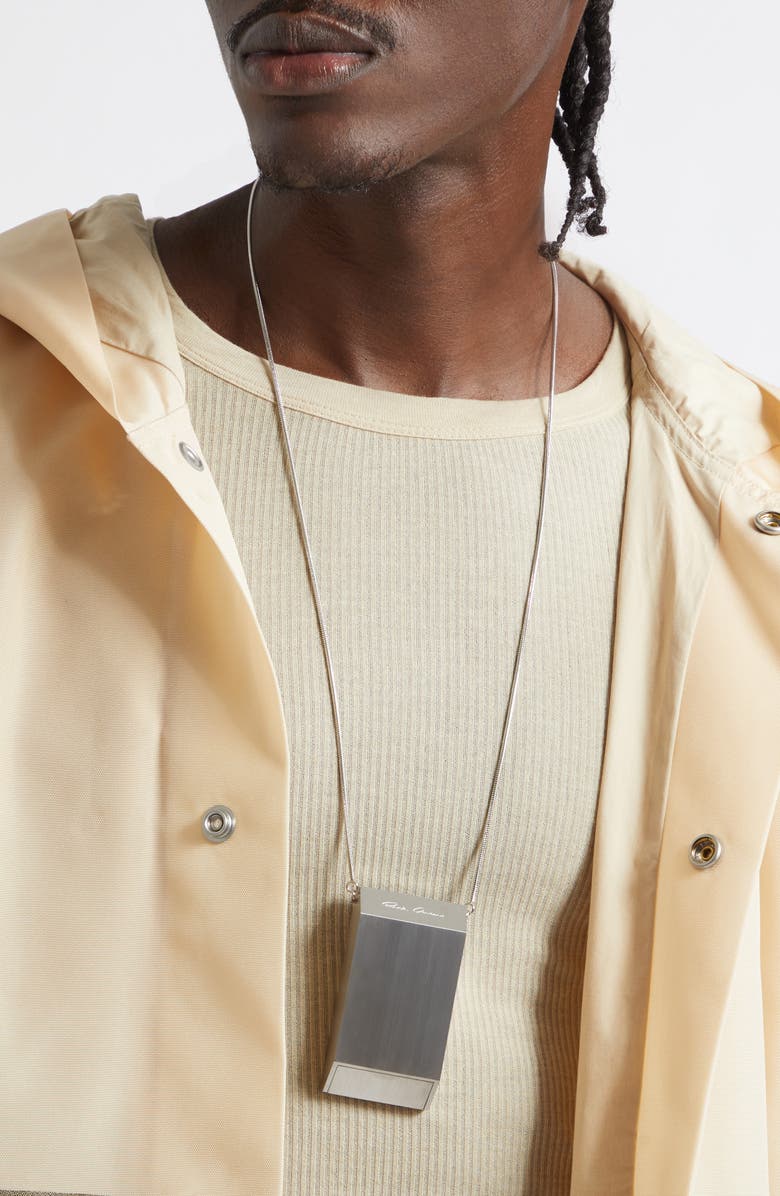 Rick Owens Men's Portable Ashtray Pendant Necklace, Alternate, color, Palladium