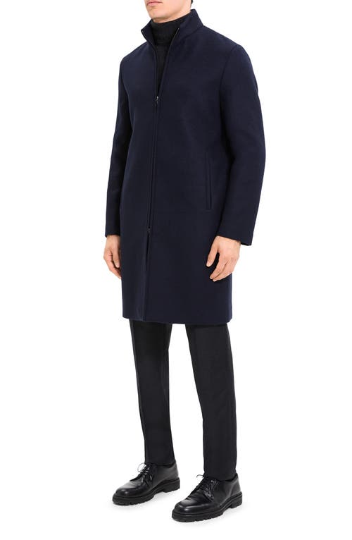 Theory Belvin Z Wool Blend Coat In Blue