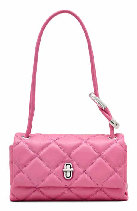 Marc Jacobs The Mini Dual Chain Diamond Quilted Leather Shoulder Bag