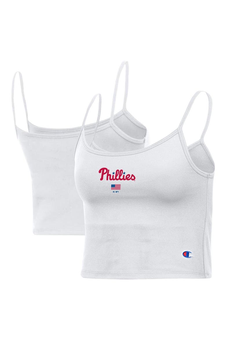Women's Champion White Philadelphia Phillies America Scoop Tank Top, Main, color, White