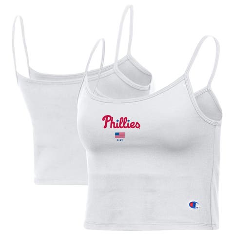 Women's Champion White Philadelphia Phillies America Scoop Tank Top