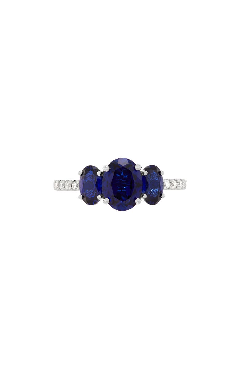 Frankie & Zoe Lab-Grown Diamond & Sapphire Ring, Main, color, Blue/ White Gold