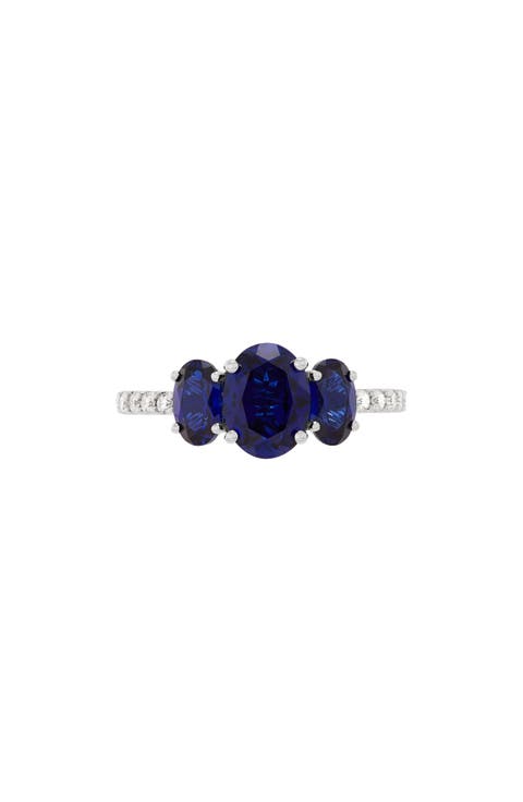 Lab-Grown Diamond & Sapphire Ring
