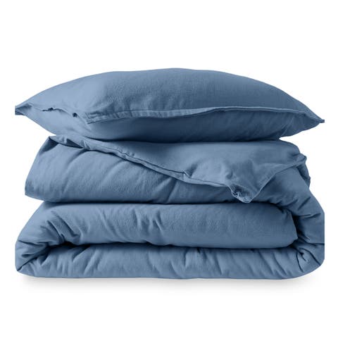 100% Cotton Flannel Duvet Cover & Sham Set
