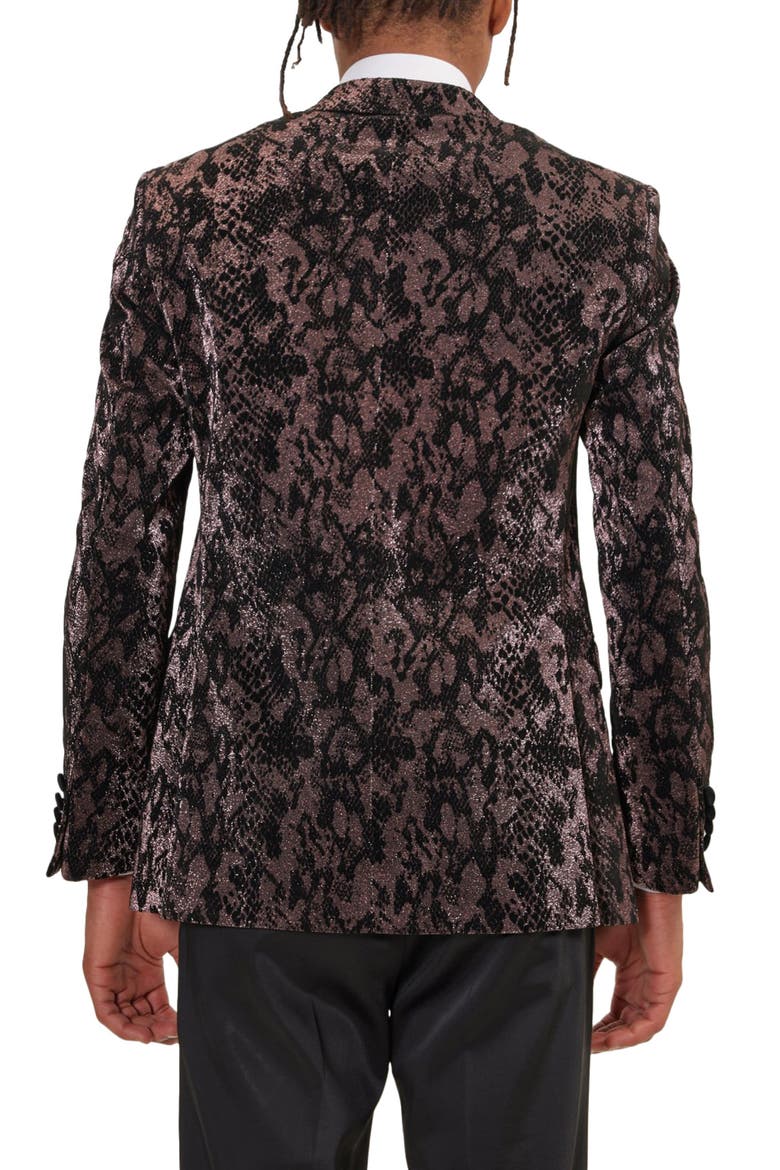 Metallic Velvet Flocking Tuxedo Jacket, Alternate, color, COPPER