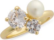 Covet CZ & Faux Pearl Statement Ring