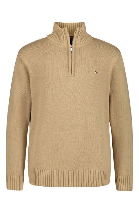 Kids' Cotton Quarter Zip Sweater