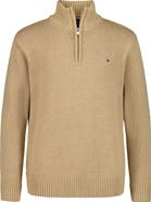 Tommy Hilfiger Kids' Cotton Quarter Zip Sweater