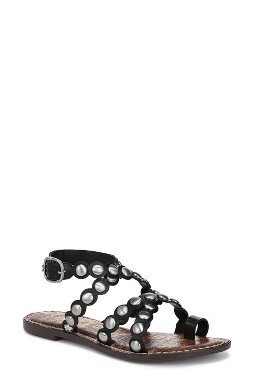 Sam Edelman Gloria Ankle Strap Sandal Black Leather In Black