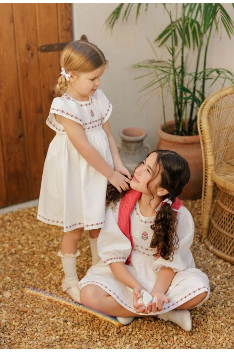 Looms Embroidered Trim Collection - Dress, Alternate, color, Ivory