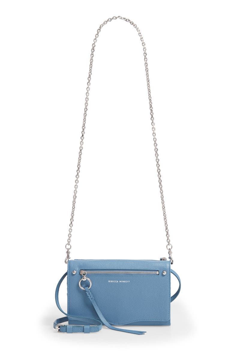Gabby Leather Wallet on a Chain, Main, color, CEMENT BLUE