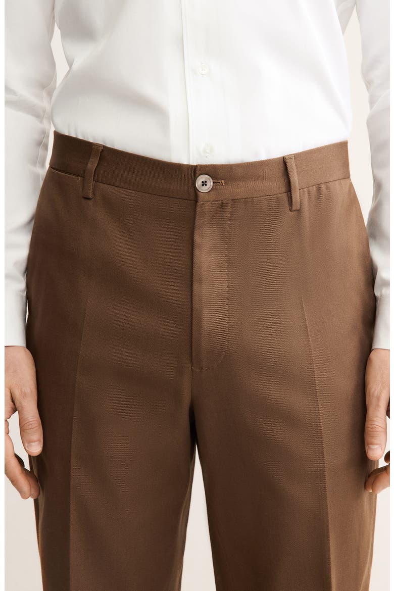 Regular Fit Pleated Stretch Cotton Pants, Alternate, color, ORANGE BROWN