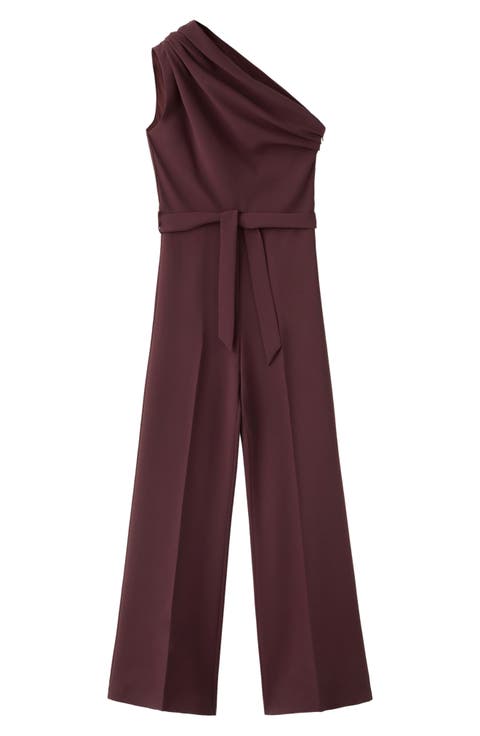 Tie Waist One-Shoulder Jumpsuit
