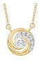 1/4Ct TW Round Diamond Circle Halo Pendant Gold Lab Grown Necklace