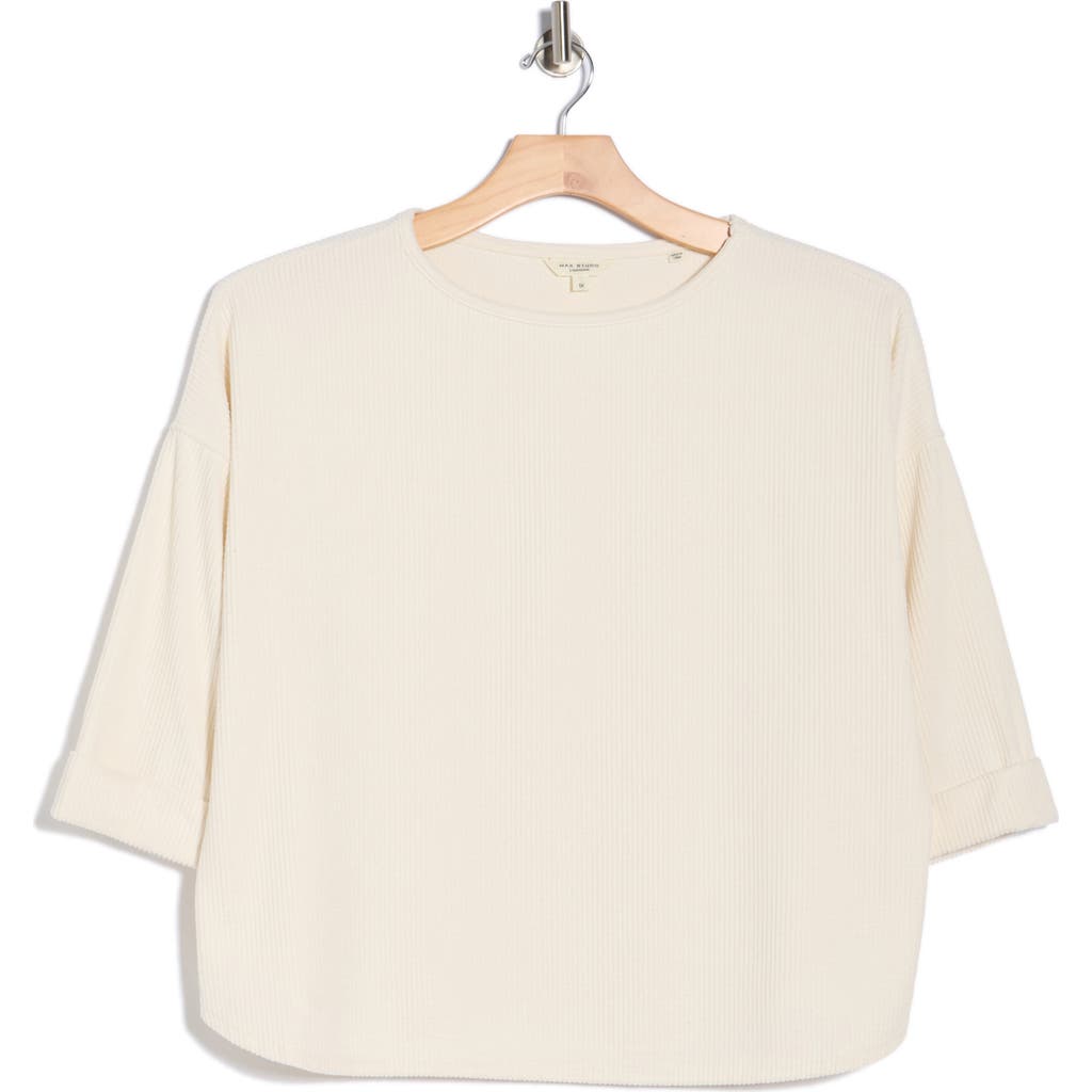 Max Studio Corduroy Knit Top In White