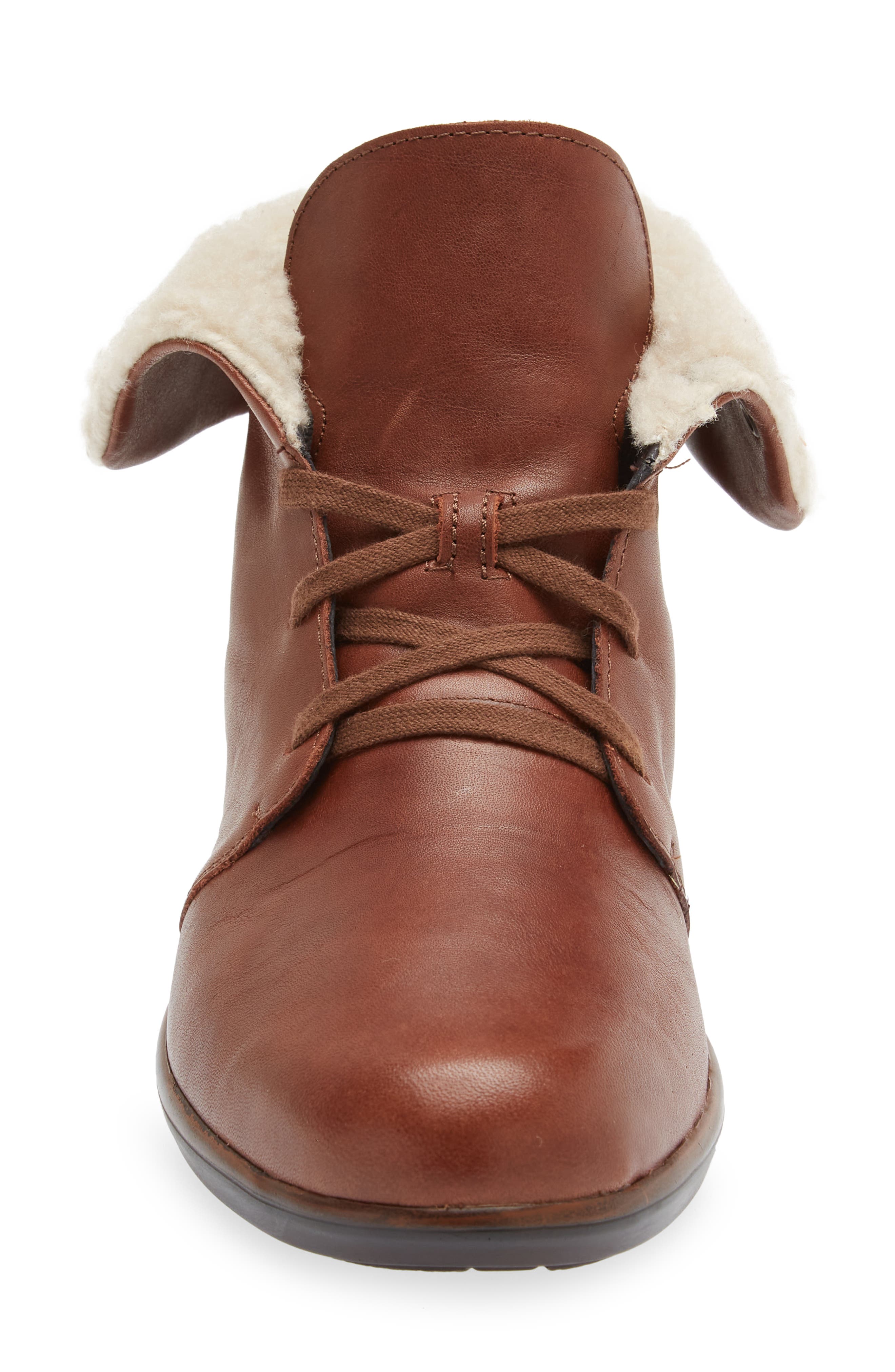 Naot Pali Faux Shearling Lined Bootie, Alternate, color, Soft Chestnut Leather