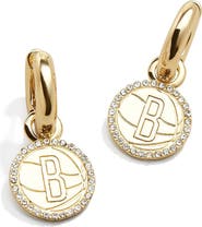 BaubleBar Brooklyn Nets Basketball Huggie Earrings