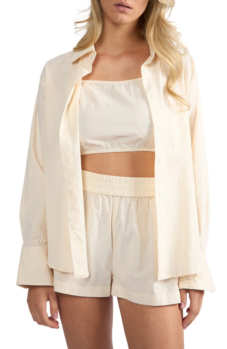 Viens Avec Moi The Everyday Boyfriend Shirt, Main, color, Cream