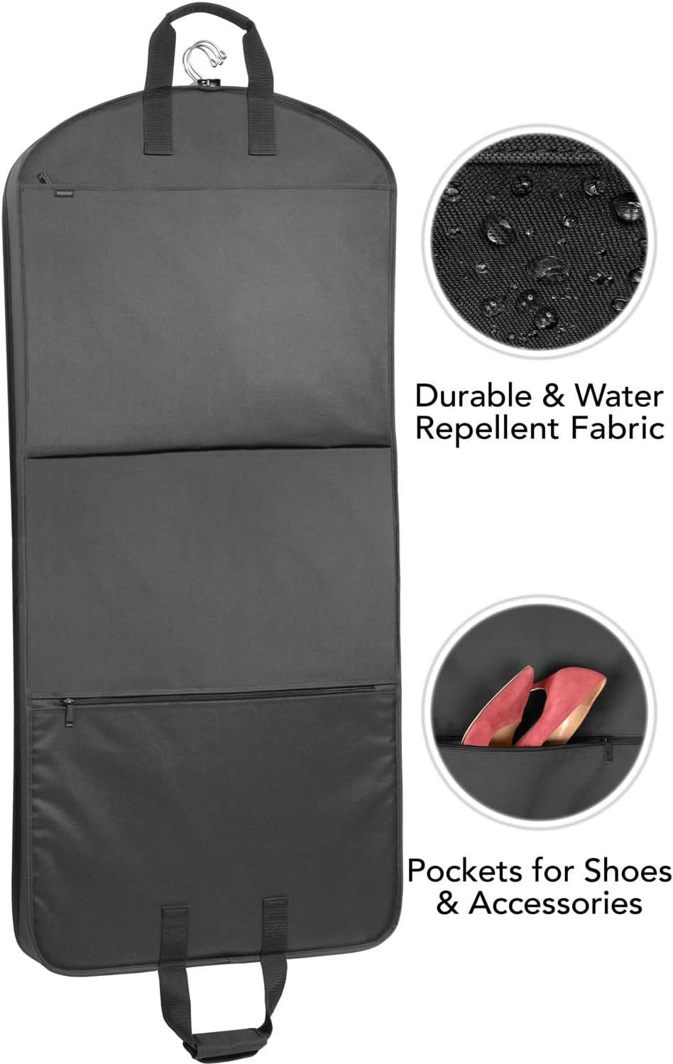 Wallybags Deluxe Travel Garment Bag with two pockets, Alternate, color, 