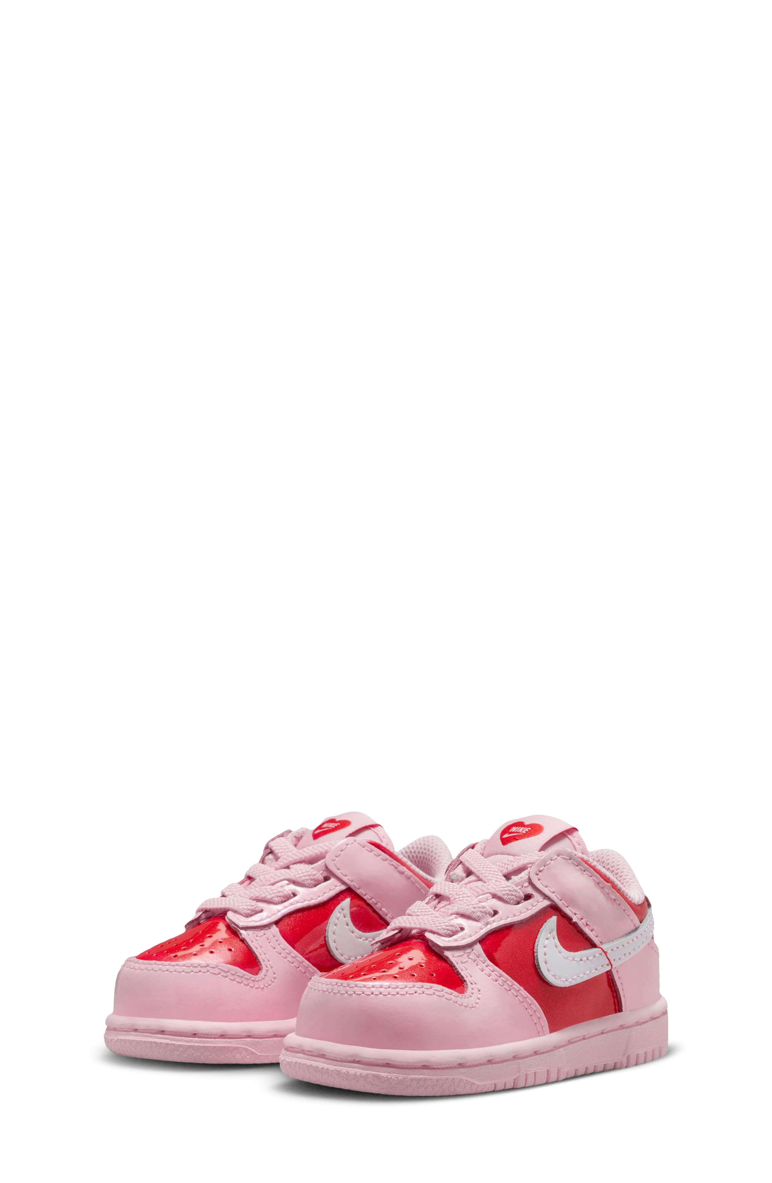 Nike Kids' Dunk Low Basketball Sneaker, Main, color, Pink Foam/White