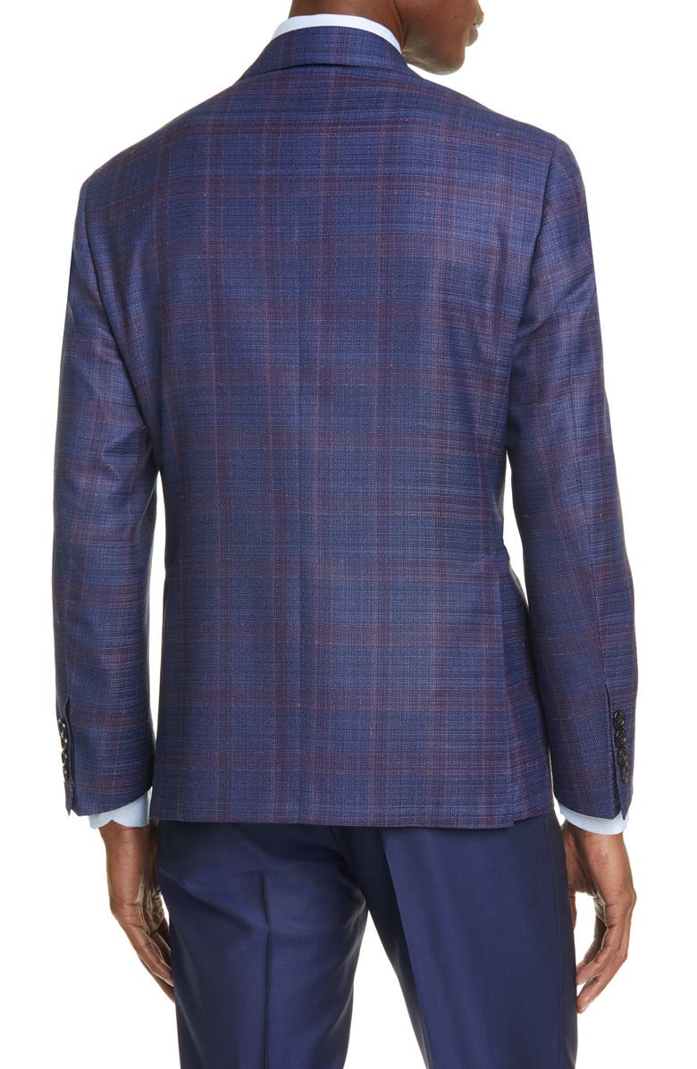 Canali Kei Classic Fit Windowpane Plaid Wool Sport Coat, Alternate, color,
