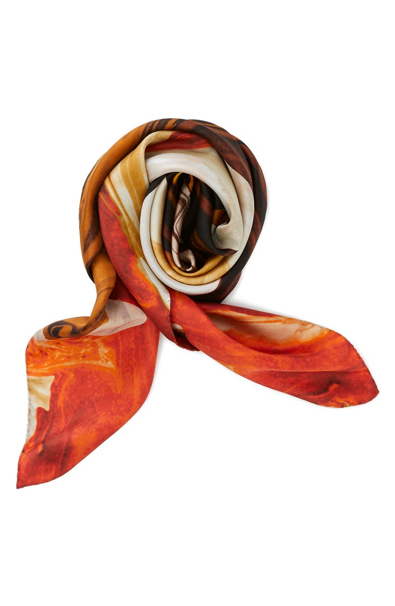 Lafayette 148 New York Icon Geode Print Silk Scarf, Main, color,