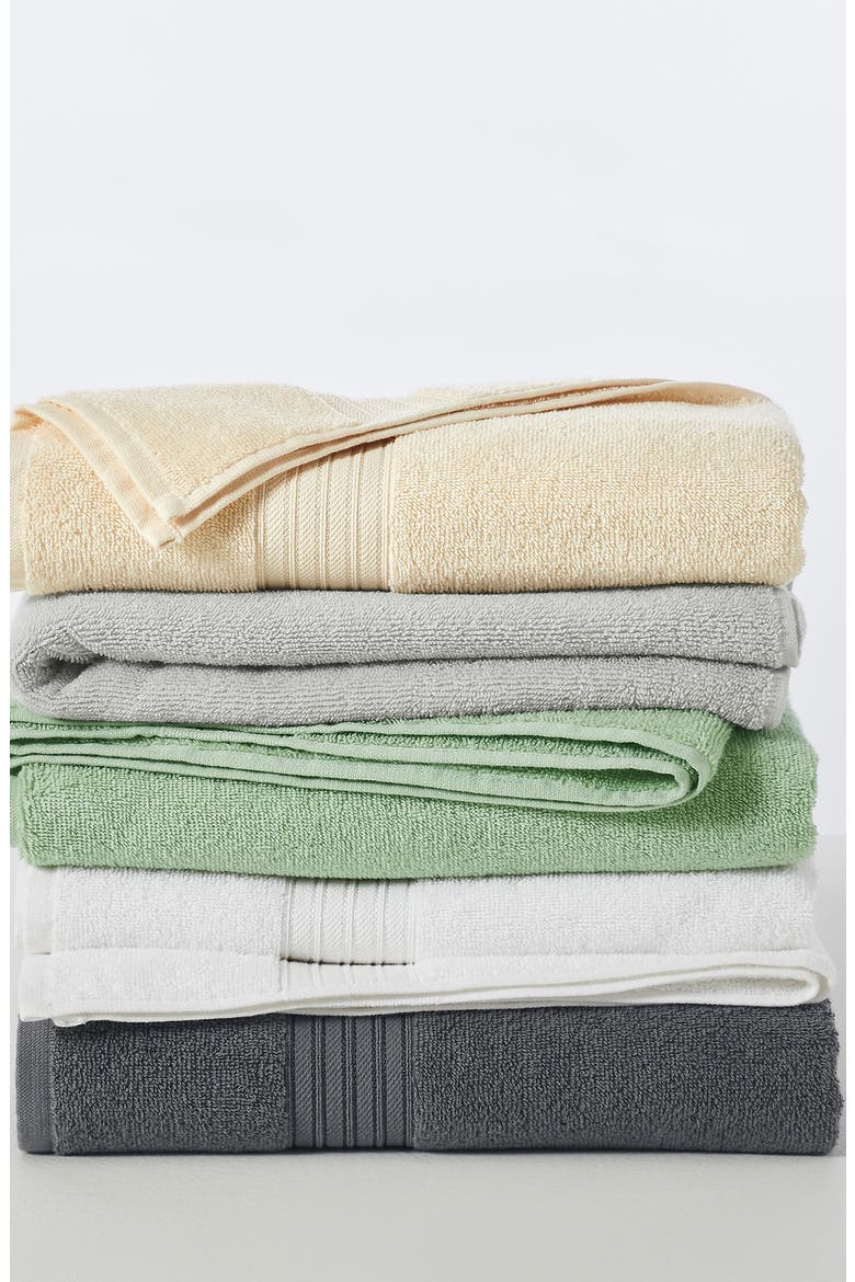 Quick-Dry Cotton 4-Pack Bath Towel Set, Alternate, color, STEEL BLUE