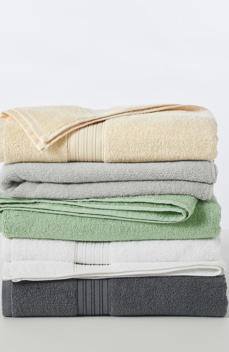 Woven & Weft Quick-Dry Cotton 4-Pack Bath Towel Set, Alternate, color, Grey