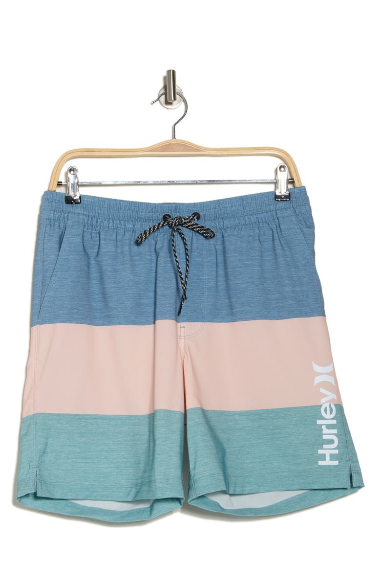Hurley Colorblocked Volley Swim Trunks, Alternate, color, Hypnotic