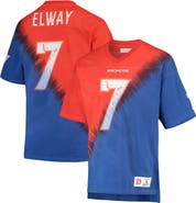 Mitchell & Ness Men's Mitchell & Ness John Elway Orange/Royal Denver Broncos Retired Player Name & Number Diagonal Tie-Dye V-Neck T-Shirt