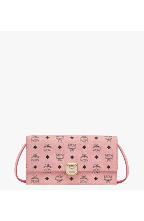 Mcm Aren Crossbody Wallet In Visetos In Pink