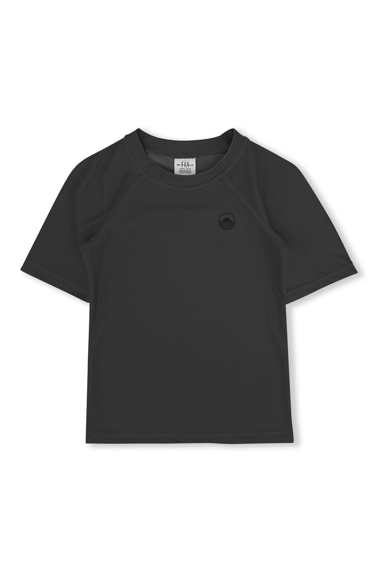 Kids' UPF 50+ Short Sleeve Rashguard, Main, color, BLACK SAND