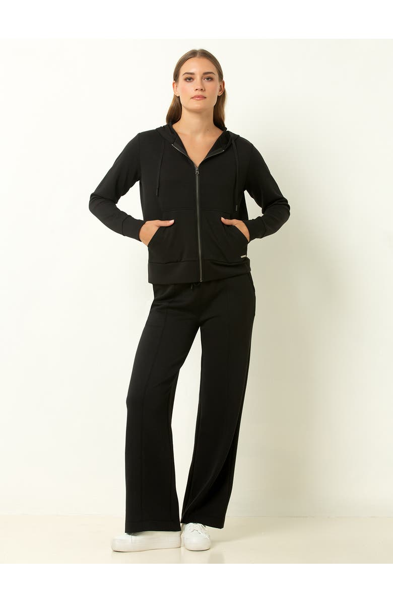 Single Stitch Ultra Soft Wide Leg Pant, Alternate, color, Black