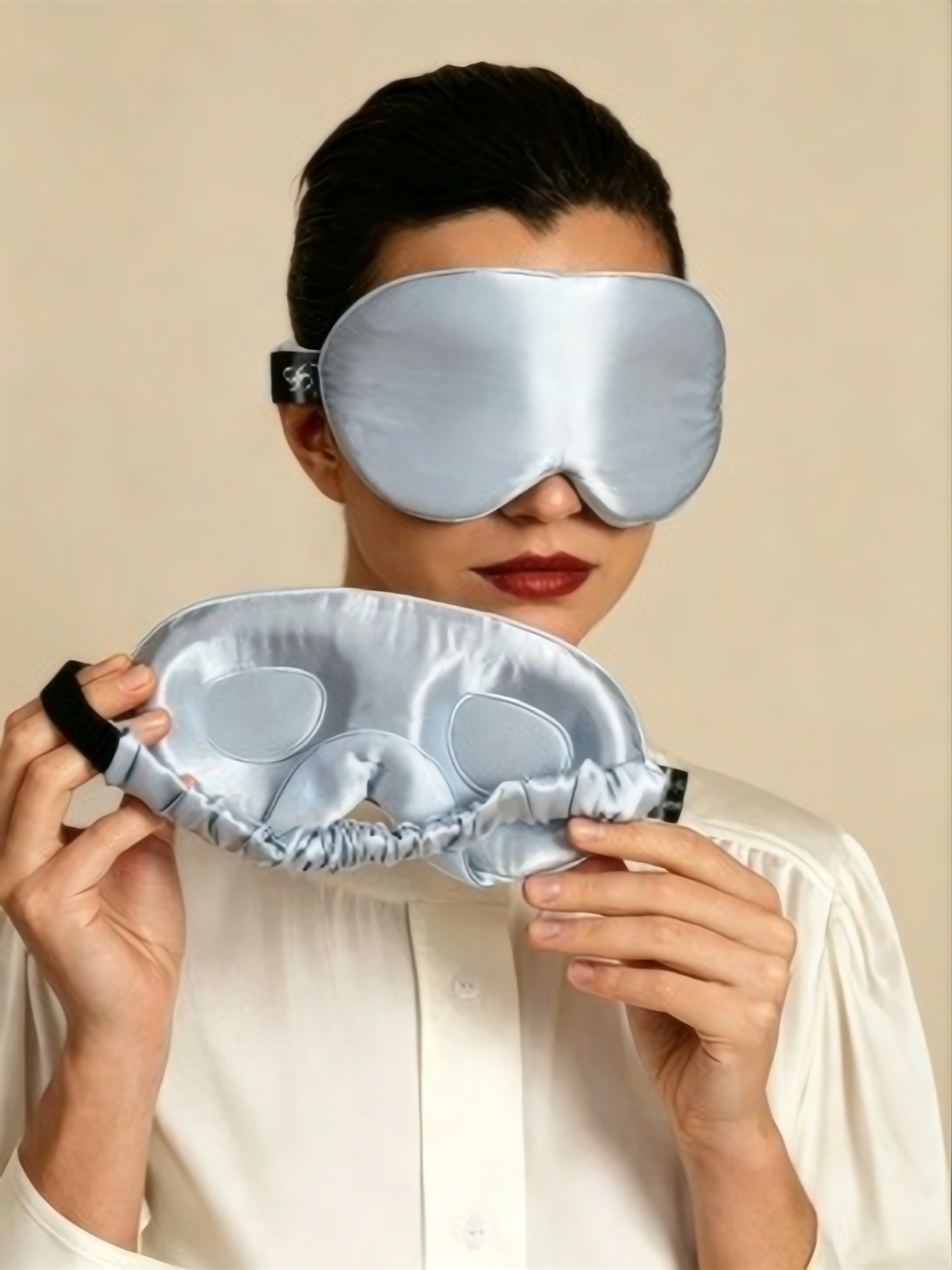 Silksilky 22 Momme Mulberry Silk Upgraded 3d Adjustable Eye Mask In Blue
