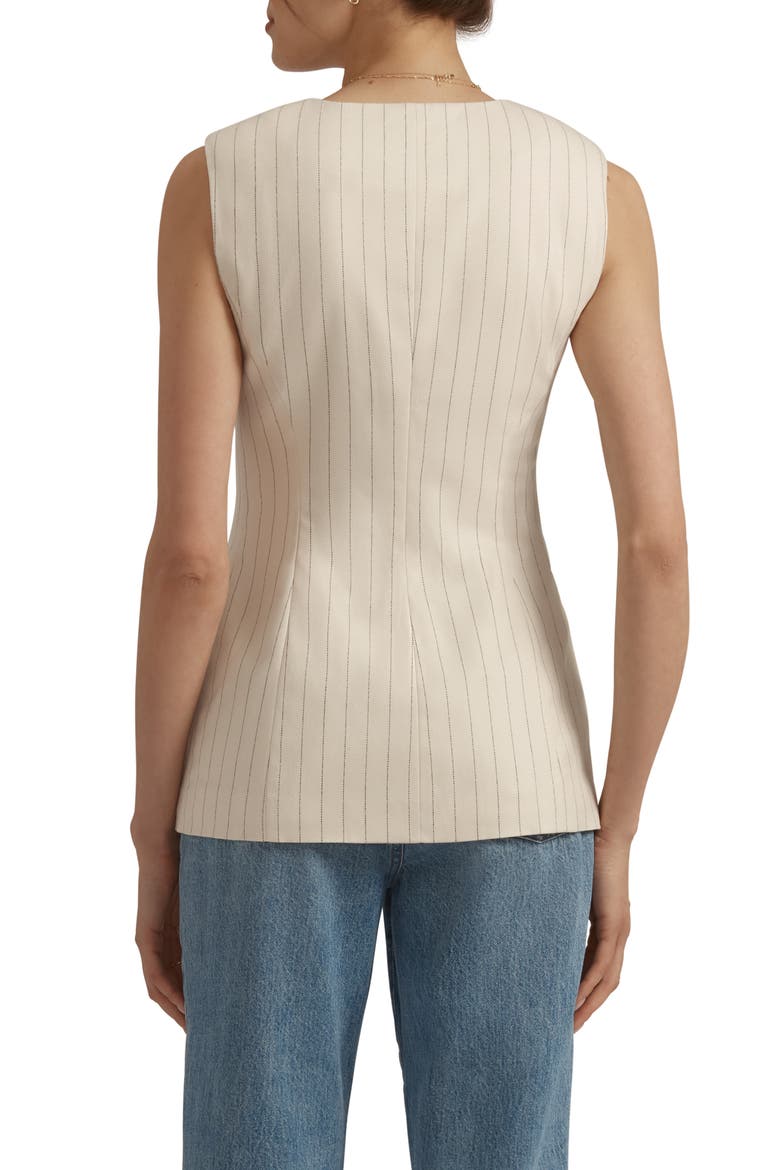 The Diana Pinstripe Vest, Alternate, color, IVORY/ NAVY PINSTRIPE