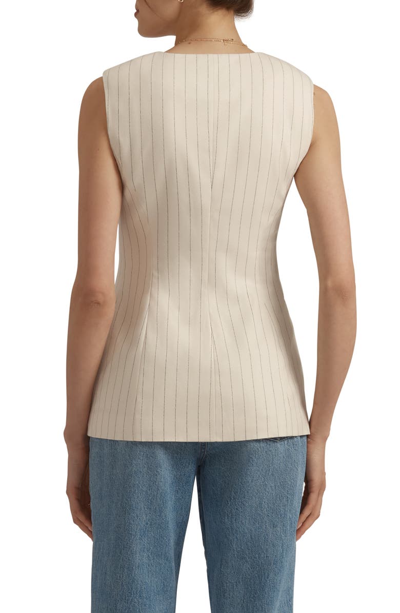 Favorite Daughter The Diana Pinstripe Vest, Alternate, color, Ivory/ Navy Pinstripe