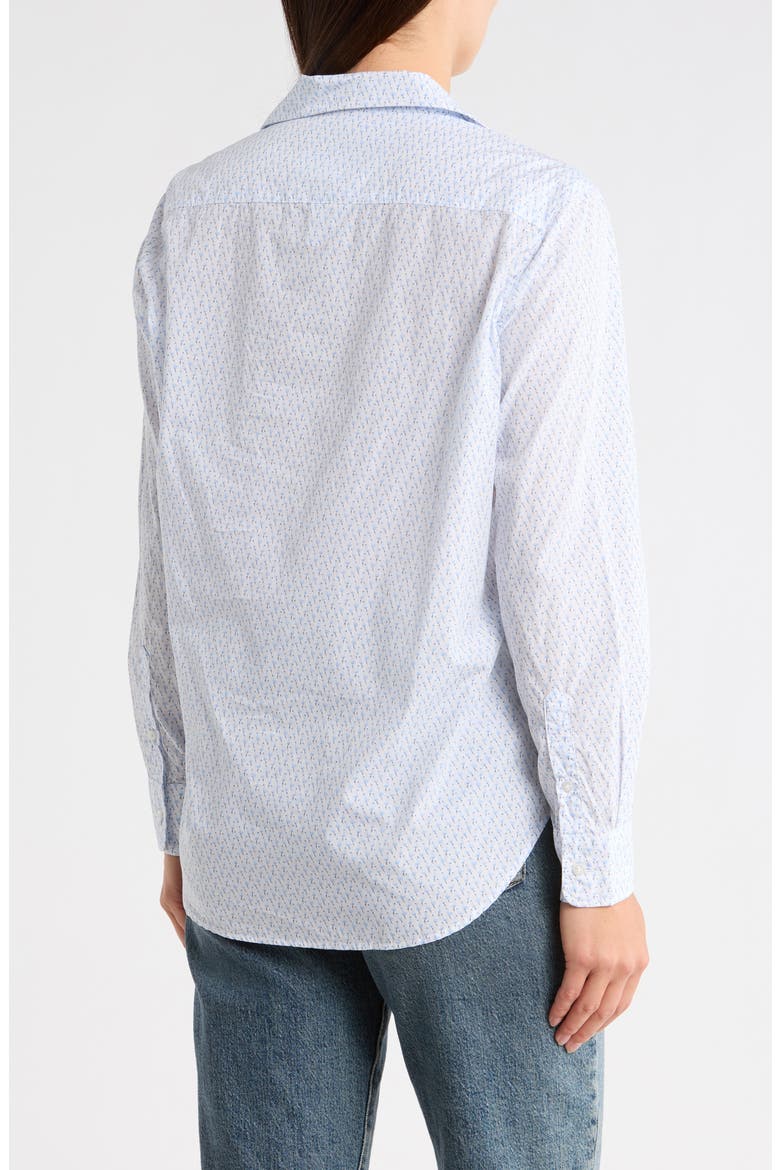 Relaxed Button-Up Shirt, Alternate, color, BLUE FLAMINGOS