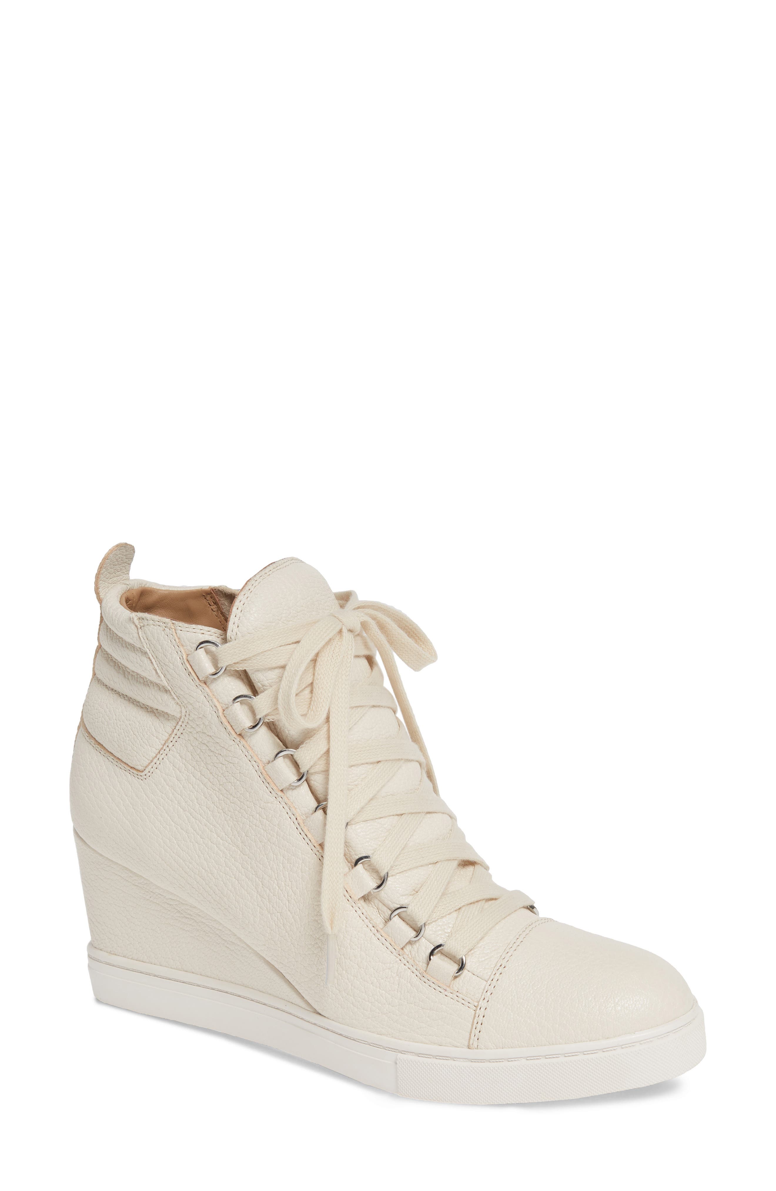 Fenton Wedge Sneaker, Main, color, IVORY TUMBLED LEATHER