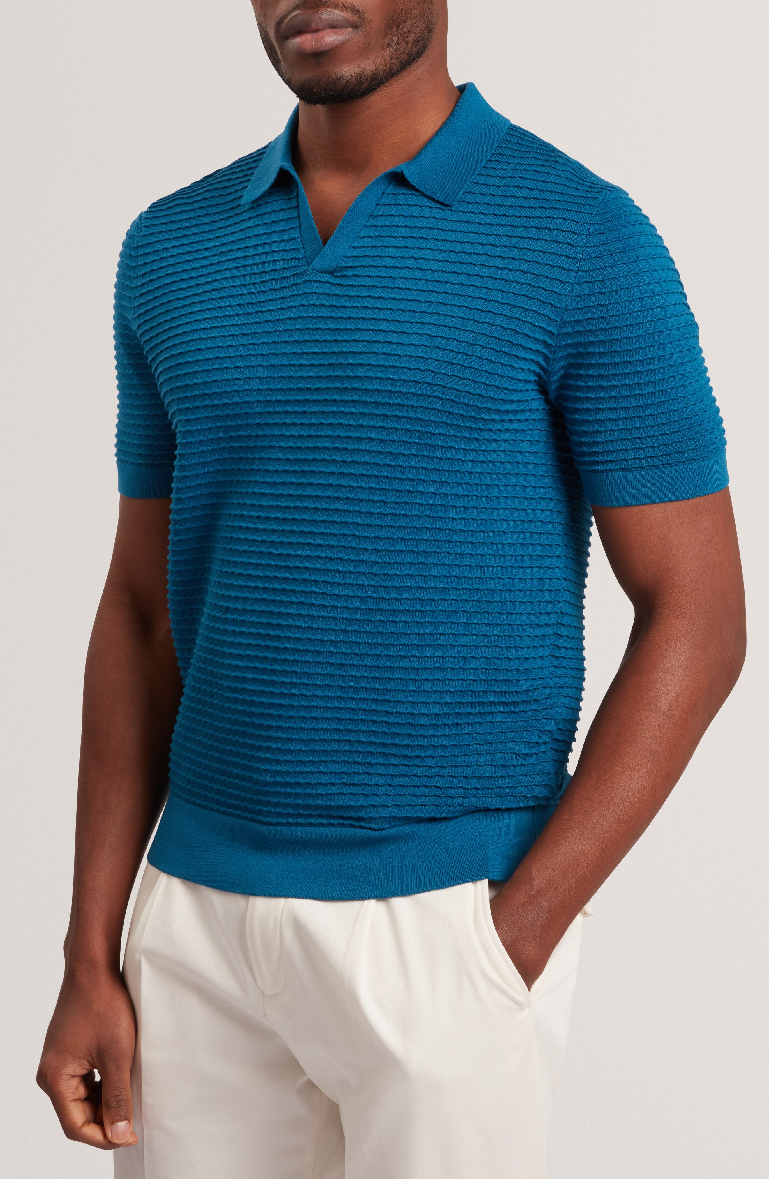 Bestel Textured Cotton Polo - image 3